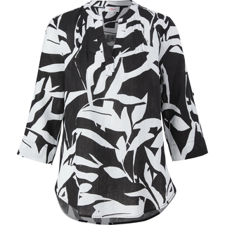 s.Oliver - Leinenbluse mit Pintucks, Damen, weiß|schwarz, 36