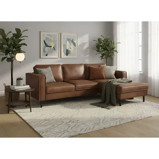 Home Affaire Eckcouch Leder 2-Sitzer Braun