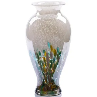 LuxusKollektion Dekovase Glasvase 30cm Grün Breitöffnung Bunt Undurchsichtig (1 St) grün