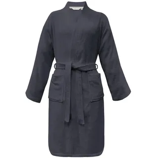TOM TAILOR Kimonobademantel, Größe XL, 100% Baumwolle, CLASSIC BATHROBE Grau (Anthracite)
