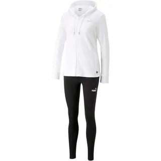 Jogginganzug PUMA "METALLIC TRACKSUIT TR" Gr. S, weiß (puma white) Damen Sportanzüge Trainingsanzüge