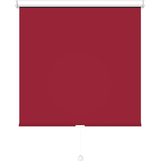 Thermorollo Verdunkelungsrollo Springrollo Mittelzugrollo Fenster Rollo viele Größen und Farben Montage Wand Decke Thermostoff weiße Beschichtung Raum verdunkelnd Hitzeschutz (182 x 180 cm, Rot)