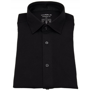 MARVELIS Langarmhemd Modern Fit leicht tailliert Kentkragen schwarz 39HemdenBox