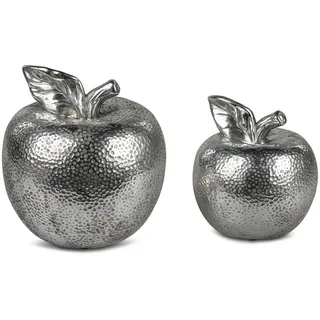 formano Dekofigur formano 2er Set Deko Apfel in Vintage Silber 16 cm und 25 cm
