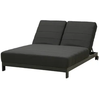 CLEMENTO Beziers Doppel Loungeliege Aluminium mit Rollen Sunbrella - Anthrazite