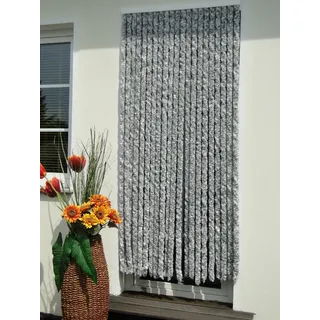 Leguana Handels GmbH Türvorhang Flauschvorhang Flauschi Chenillevorhang 100x200 silberweiss