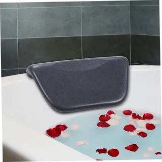 Comebachome Badewannenkissen, PU-Leder, Badewanne, Spa-Kissen, Badewanne, ergonomische Kopf- und Nackenstütze, Unterstützung für den zu Hause, Schwarz, Dekor