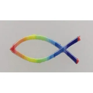 2 Stück Wachsmotiv Fisch, Regenbogen - 12x30 mm - 9650 - Wachsdekor für Kerzen. Kleine Farbabweichungen sind möglich.