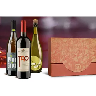 Geschenkpaket Italien  3 italienische Weine im Geschenkkarton, Bio Probierpakete