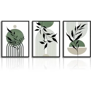 Salbei Grün Boho Wandbilder Minimalistische Geometrische Leinwand