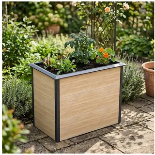ESTEXO Hochbeet Design Gemüsebeet Pflanzbeet 100x50x77 cm mit Schneckenkante Holz-O