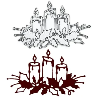 Stanzenshop Stanzschablone: Adventskranz mit drei Kerzen - Erschaffe magische Weihnachtsmomente, zaubere einzigartige Festtagsdekoration, DIY Bastelbedarf für kreative Seelen.