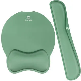 Gimars Ergonomisches Mauspad mit Gelkissen, XL Handballenauflage Tastatur mit Untersetzer, Mousepad mit Handauflage, Wasserdicht Mouse pad für Computer und Laptop, Dunkelgrün