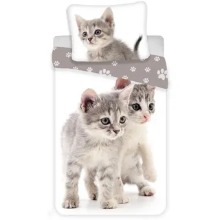 Jerry Fabrics Kitten grau 140 x 200 cm + 70 x 90 cm