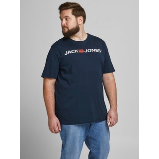 Jack & Jones T-Shirt JJECORP Print Kurzarm CREW NECK T-Shirt Plus +Size (1-tlg) 3663 in Navy blau 6XL