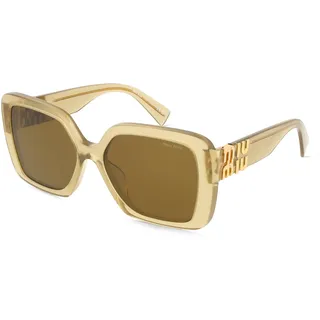 Miu Miu MU10YS Damen-Sonnenbrille Vollrand Eckig Acetat-Gestell, weiß