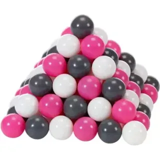 KNORRTOYS 56757 Bälleset ca. Ø6 cm - 100 Bälle in den Farben weiß, grau und rosa