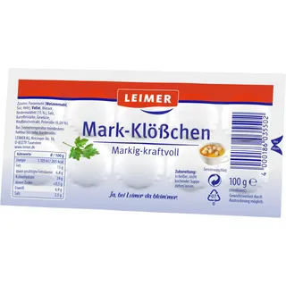 LEIMER Mark-Klößchen 200g – Markig-kraftvolle Klößchen als klassische Suppeneinlage (1 x 200g) (Packung mit 5)