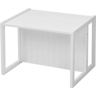 roba Sitzbank für Kinder im Landhausstil - Bank zum Wenden mit 2 Sitzhöhen - als Kindertisch verwendbar - Holz weiß