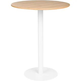 Beliani Bartisch Morella 80 x 80 x 103 cm Hellbraun / Weiß