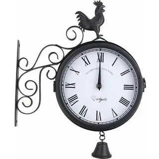 Tigrezy Gartenuhr. Outdoor-wanduhr. Schwarz. Vintage. Wasserdicht. Für Den Garten. 30 X 9 X 37 Cm