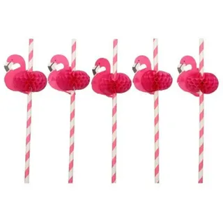 Papstar Trinkhalme Papier Ø 6 mm 20 cm 50 St. Pink/Weiß