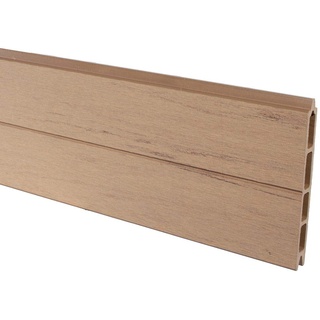 bambus-discount.com Profilbrett Einzelprofil Brett Sandfarben 178 x 15 x 2cm mit Nut und Feder für WPC Zaunanlagen Sichtschutzzäune