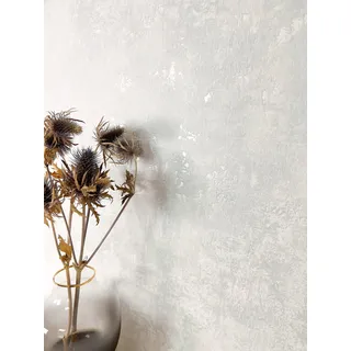 Newroom Tapete Weiß Vlies Betonoptik - Industrial Metallic Zementstruktur für Wohnzimmer Schlafzimmer