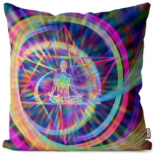 Kissenbezug, VOID (1 Stück), Yoga Energie Meditation bunt regenbogen chakra farbe wellness ying ya bunt 60 cm x 60 cm