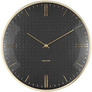Karlsson Wanduhr Riqueza - Schwarz - Ø35cm - Rund - Metall - Wanduhr Modern Wohnzimmer - Wanduhren