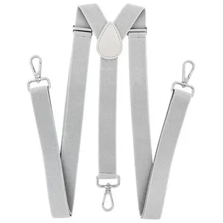 axy Herren Hosenträger mit 3 robusten Karabiner Verschluss 2,5 cm breit Y-Form stufenlos verstellbar - Einheitsgröße