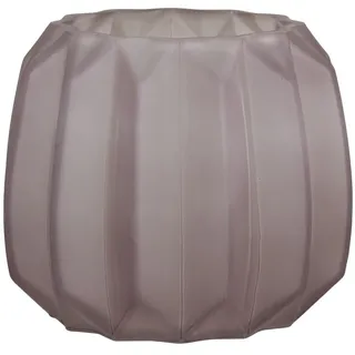 Chic Antique Vase mit Rillen mattiert, H13/Ø11 cm, taupe