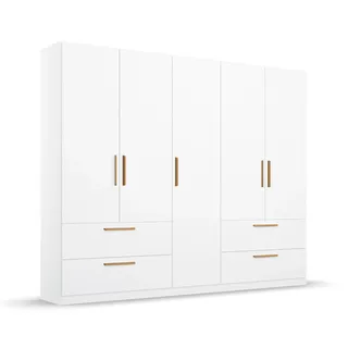 Rauch Drehtürenschrank "Skandi" 5-türig mit vier Schubladen - 226x54x210cm - braun -