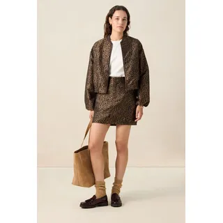 Jacquard-Rock Mit Leoprint - Dunkelbraun - XL