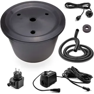 CLGarden Set SP1-S Springbrunnenpumpe mit klein 30L Brunnenbecken Deckel Pumpe