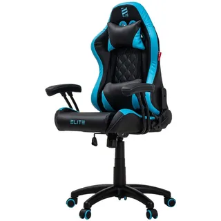Elite Kinder Gaming Stuhl PULSE | Ergonomischer Bürostuhl - Bis 120 Kg - PC Gamingstuhl - Schreibtischstuhl - Gamer Racing Stuhl - Kunstleder - Blau