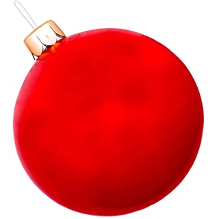 Groß Weihnachtskugeln, Aufblasbar Ball Weihnachtsdeko Kugeln Weihnachten Ball, Weihnachtskugel Party Weihnachtsbaum Deko Geschenk (65cm, Rot)