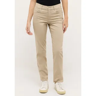 Straight-Jeans ANGELS "DOLLY", Damen, Gr. 42, Länge 32, beige (sand), Web, Obermaterial: 89% Baumwolle, 8% Polyester, 3% Elasthan, Jeans Straight-Jeans