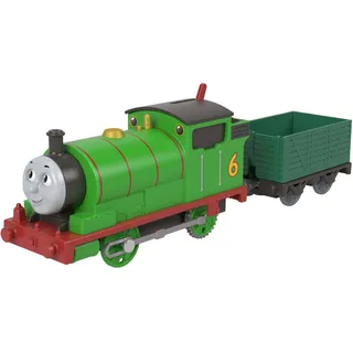 Thomas & Seine Freunde, batteriebetriebene Spielzeuglok, Klassische, batteriebetriebene Percy-Lok und Frachtwaggon, Fantasiespielzeug für Kinder im Kindergartenalter, JGF94