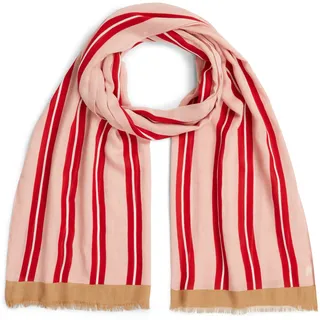 Modeschal TOMMY HILFIGER "TH ELEVATED CHIC SCARF", Damen, foggy pink stripe, Web, Baumwollmischung, Modetücher