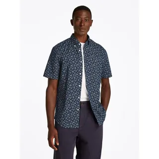 Tommy Hilfiger Kurzarmhemd COTTON LINEN PAISLEY Regular Fit SS SHIRT blau M