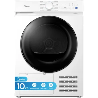Midea V3 series Wärmepumpentrockner 10 kg Energieklasse D Weiß MDV3EH100D | UV-Licht für hygienische Reinheit, Knitterschutz, LED-Display, Startzeitvorwahl, Schnelltrocknen, Kindersicherung machen