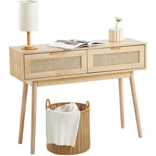 Vevor Rattan-Konsolentisch 100 x 40 x 75 cm Natur