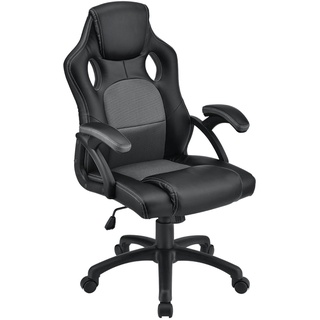 Juskys Racing Schreibtischstuhl Montreal ergonomisch Bürostuhl PC Gaming Stuhl – grau