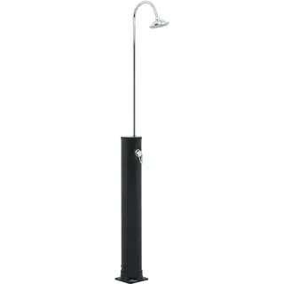 vidaXL Solardusche Gartendusche Pooldusche Außendusche Campingdusche Camping Solar Dusche Brause Regendusche Schwarz 214cm 20L PVC Edelstahl