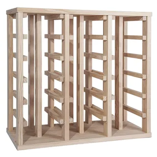 Wellhome Well Home Weinregal aus Kiefernholz, mit 36 Regalen, unlackiert,