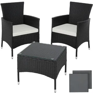 Tectake Luzern Set 3-tlg. schwarz