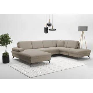 sit&more Wohnlandschaft Morris Jubi U-Form, B: 300 cm, mit Armteilfunktion & 1 Zierkissen, optional Bettfunktion beige