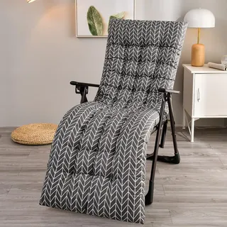 Highdi Verdickt Liegenauflage Auflage für Gartenliege, Bequem Polster Auflage Hohe Rückenlehne Stuhlkissen mit Krawatte für Deckchair Sonnenliege Liegestuhl Gartenmöbel (Graue Pfeile,53x170cm)