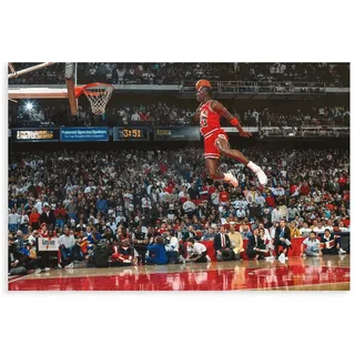 OakiTa Michael Jordan Dunk Basketballspieler, HD-Poster, Leinwandposter, Wandkunst, Dekordruck, Gemälde für Wohnzimmer, Schlafzimmer, Dekoration, ungerahmt, 60 x 90 cm